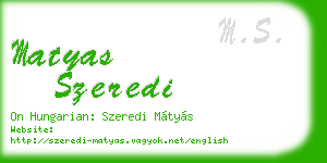 matyas szeredi business card
